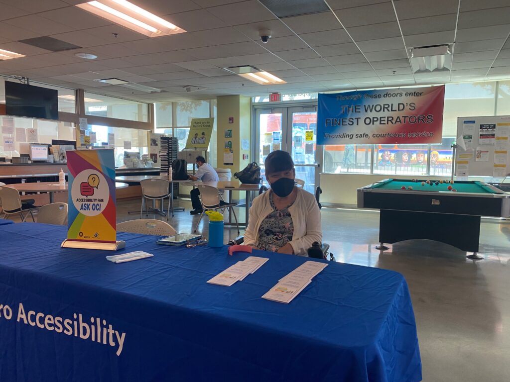 Photo of Kathleen at Metro's Accessibility Fair.